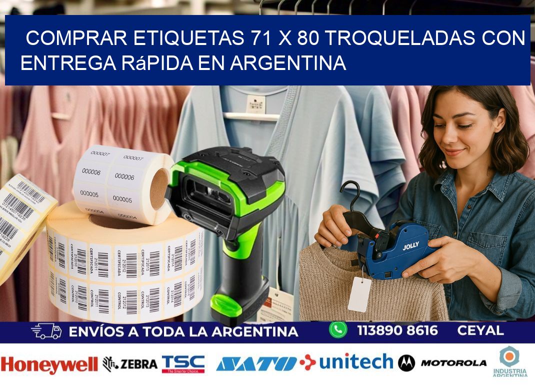 Comprar etiquetas 71 x 80 troqueladas con entrega rápida en Argentina
