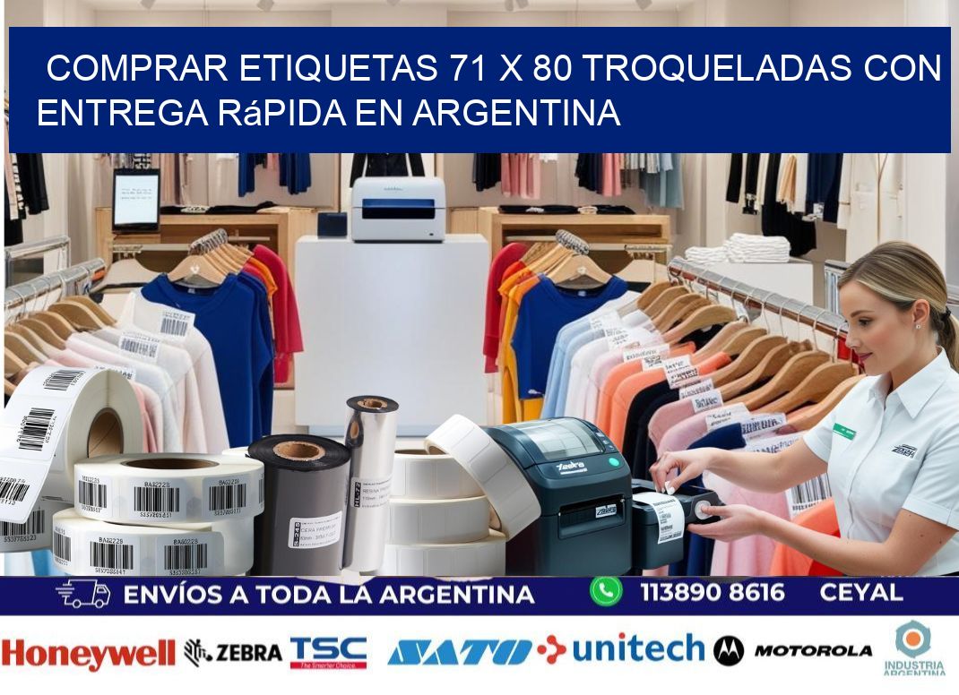 Comprar etiquetas 71 x 80 troqueladas con entrega rápida en Argentina