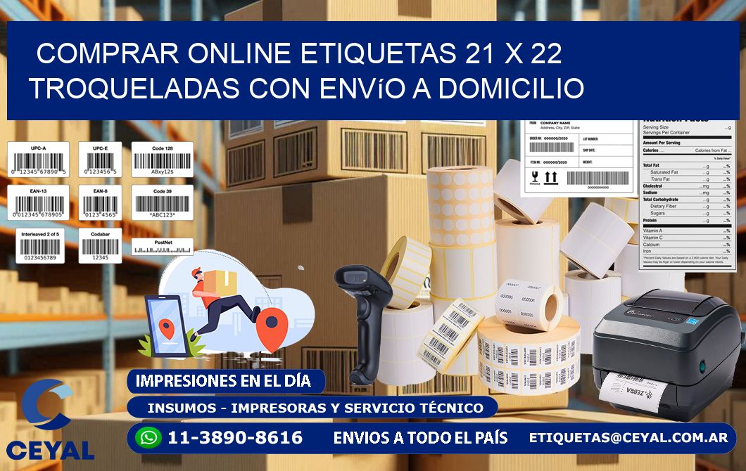 Comprar online etiquetas 21 x 22 troqueladas con envío a domicilio