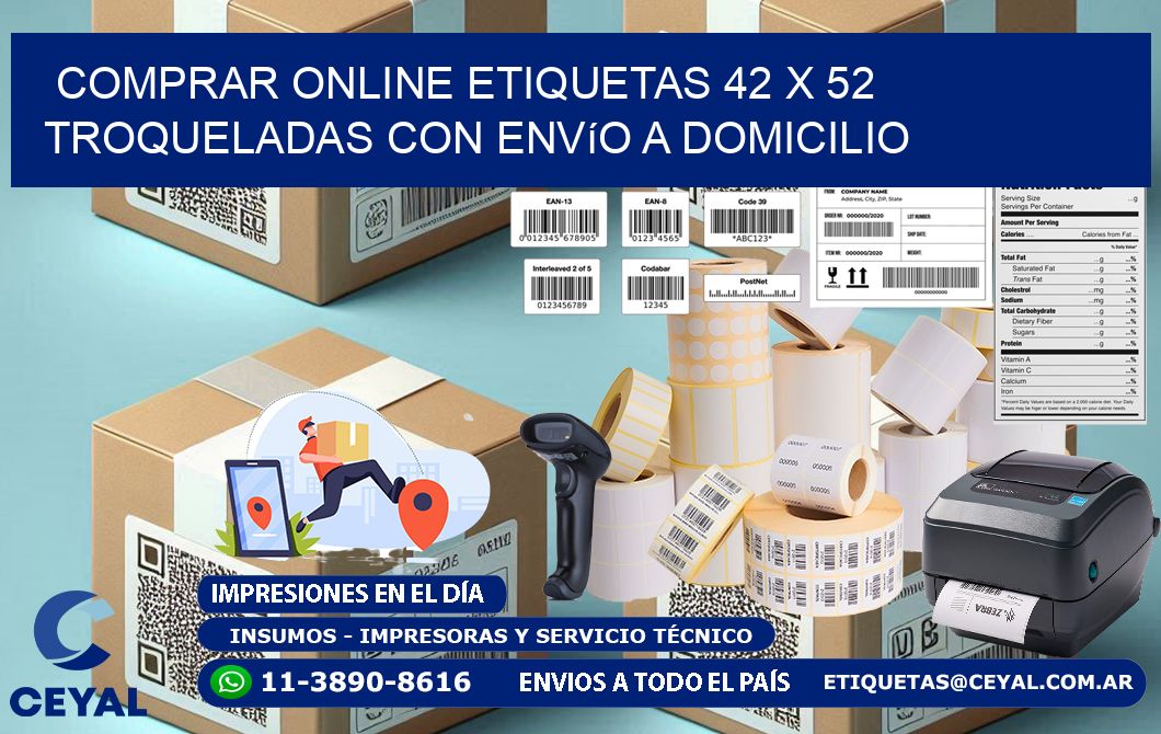 Comprar online etiquetas 42 x 52 troqueladas con envío a domicilio