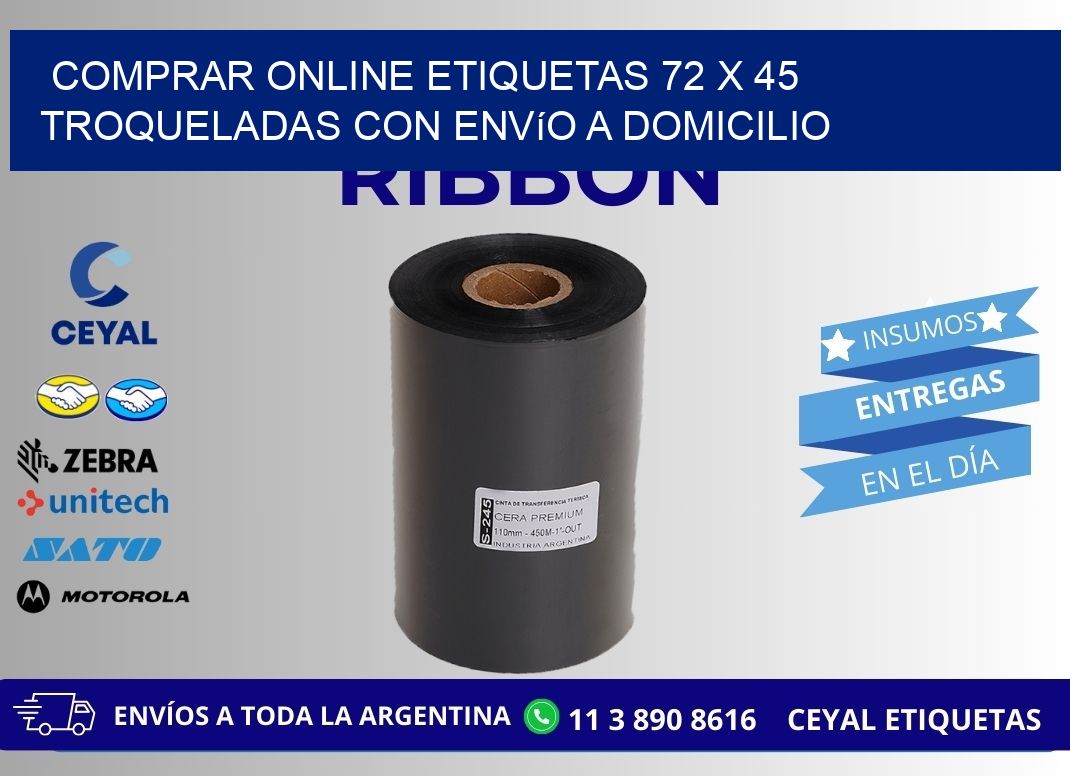 Comprar online etiquetas 72 x 45 troqueladas con envío a domicilio