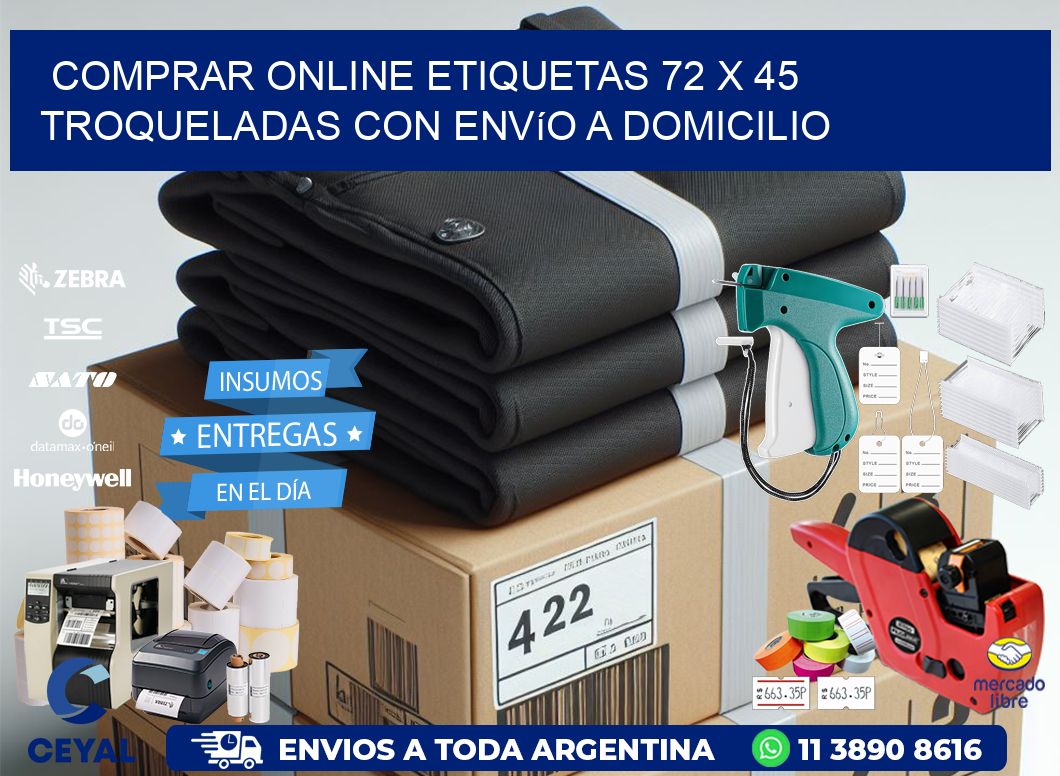 Comprar online etiquetas 72 x 45 troqueladas con envío a domicilio