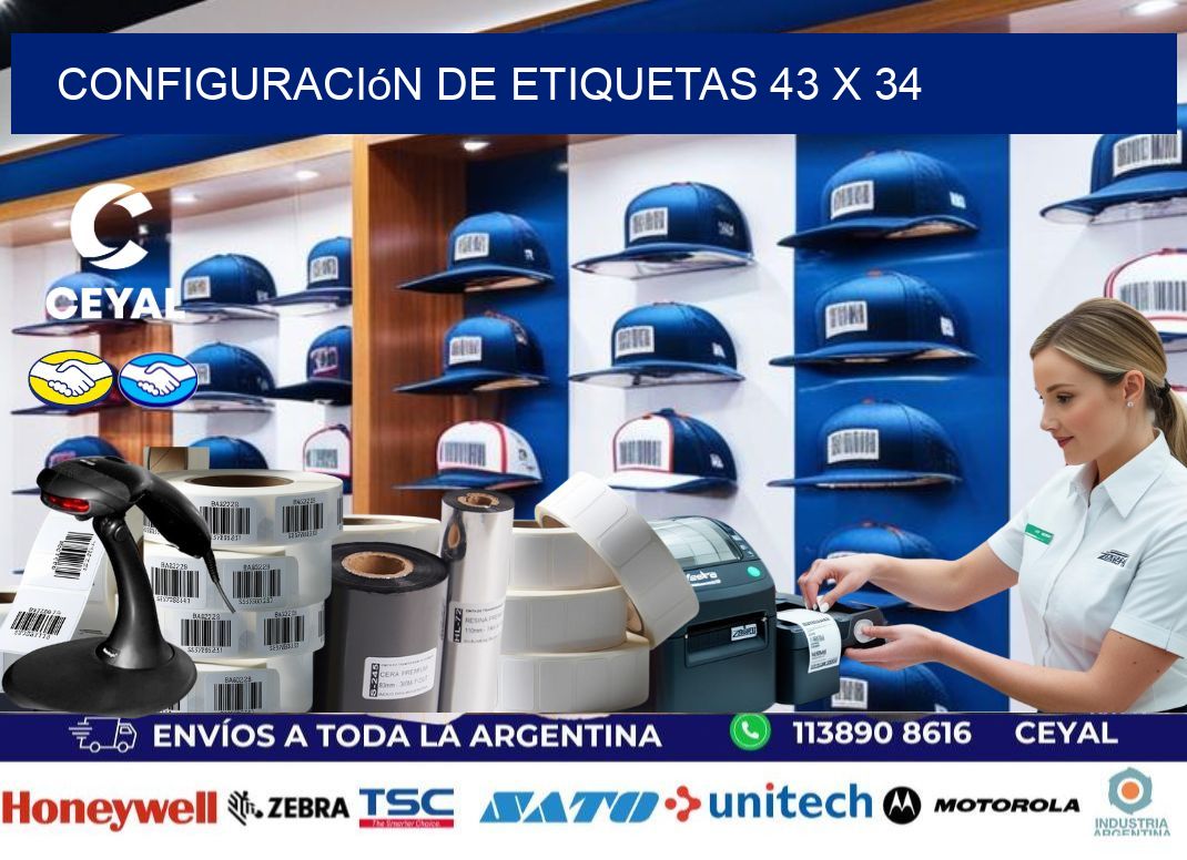 Configuración de etiquetas 43 x 34