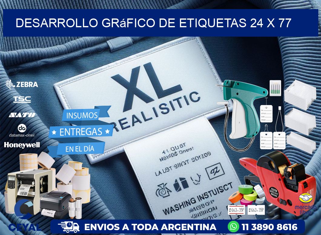 Desarrollo gráfico de etiquetas 24 x 77