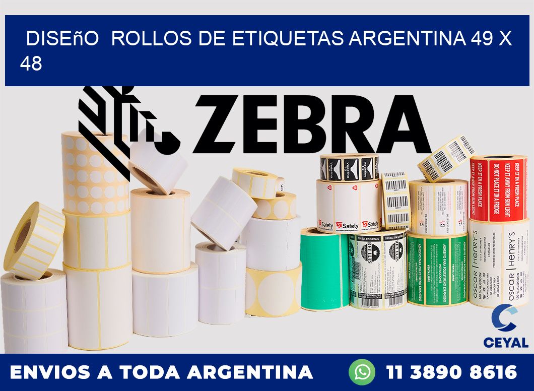 Diseño  ROLLOS DE ETIQUETAS ARGENTINA 49 x 48