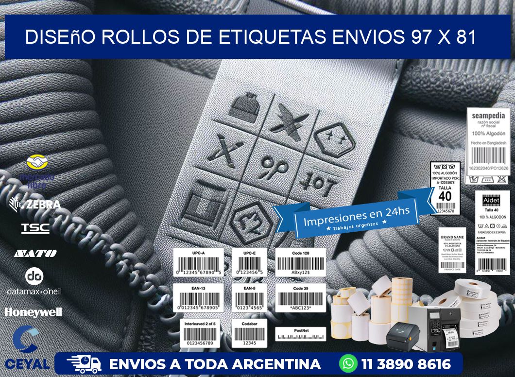 Diseño ROLLOS DE ETIQUETAS ENVIOS 97 x 81