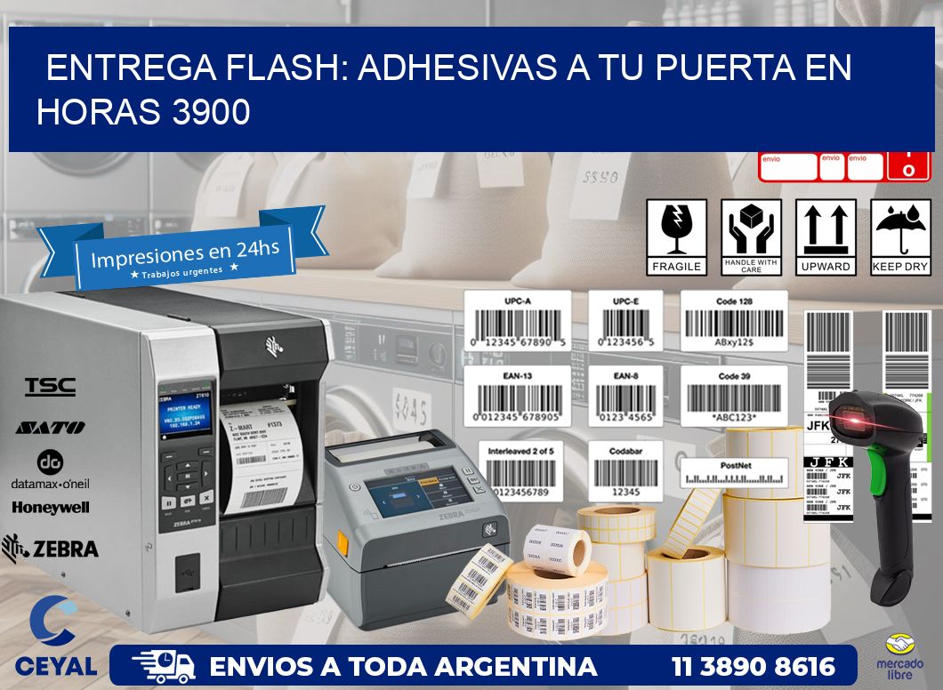 Entrega Flash: Adhesivas A Tu Puerta en Horas 3900