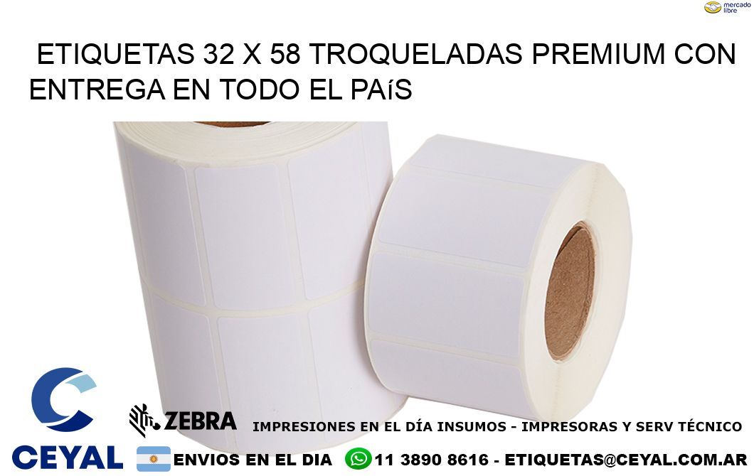 Etiquetas 32 x 58 troqueladas premium con entrega en todo el país