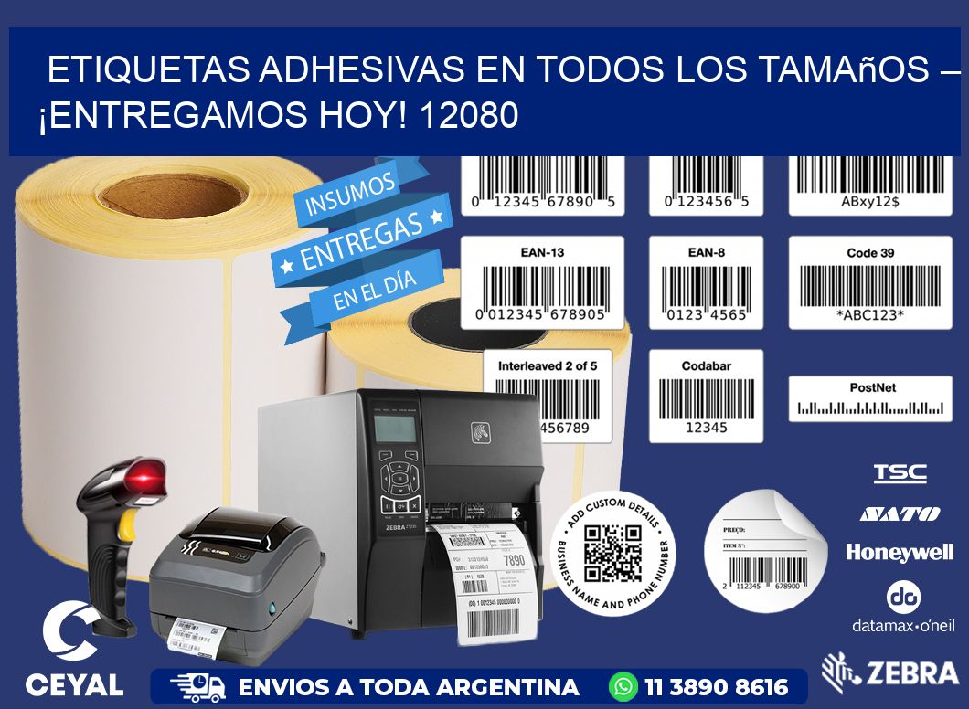 Etiquetas Adhesivas en Todos los Tamaños – ¡Entregamos Hoy! 12080