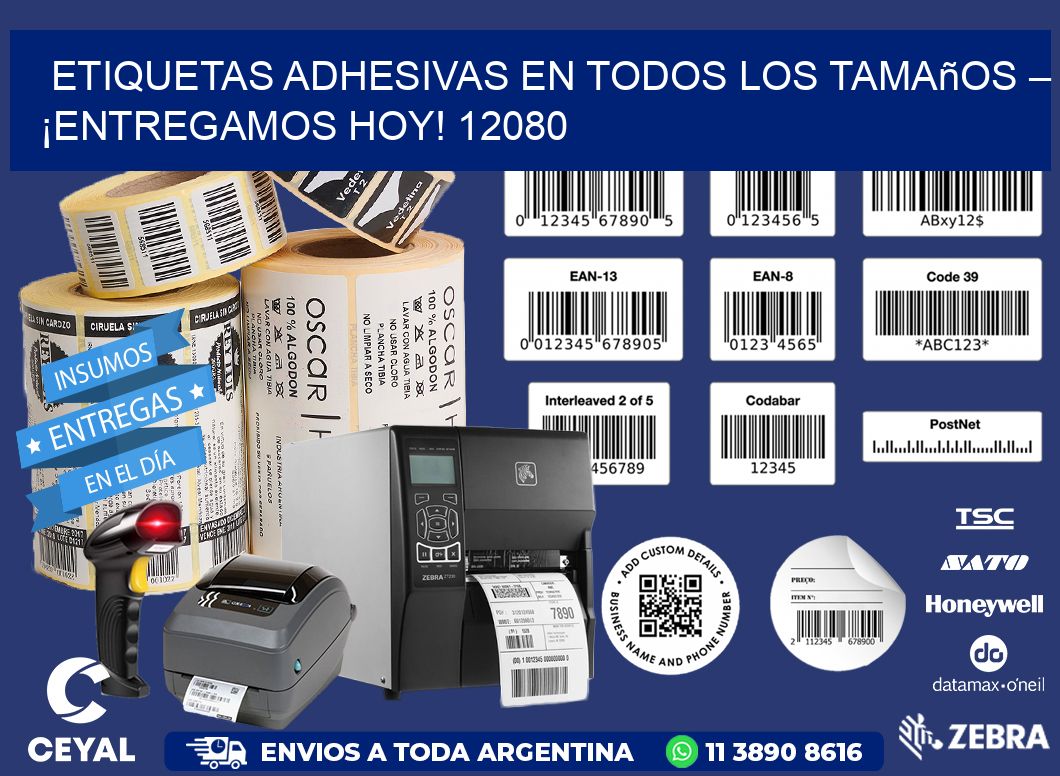 Etiquetas Adhesivas en Todos los Tamaños – ¡Entregamos Hoy! 12080