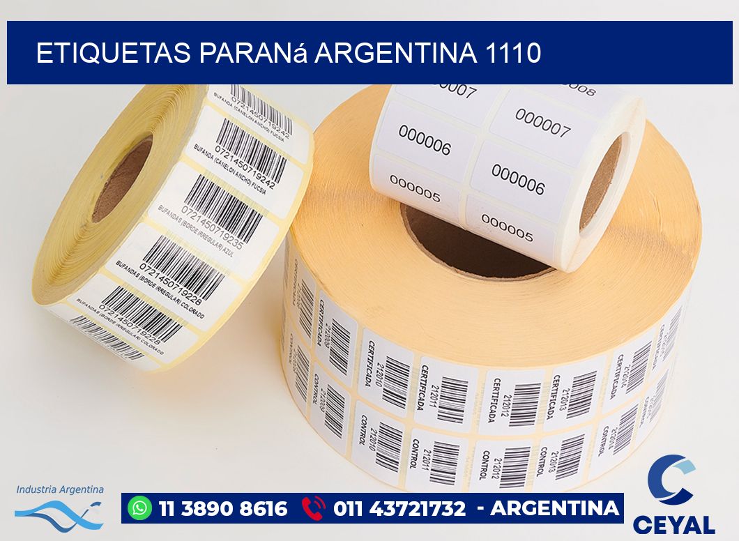 Etiquetas Paraná Argentina 1110