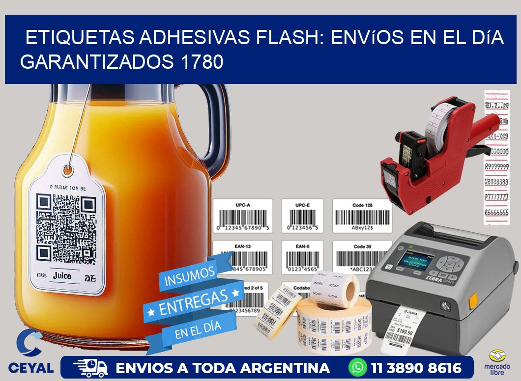 Etiquetas adhesivas Flash: Envíos en el Día Garantizados 1780