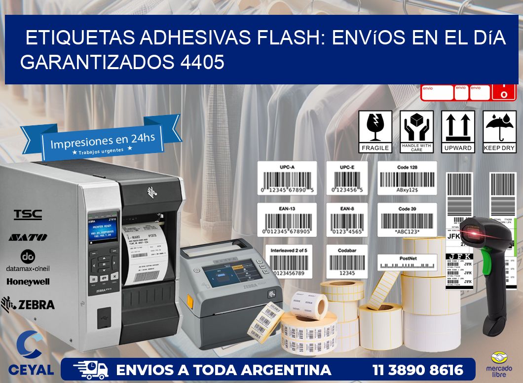 Etiquetas adhesivas Flash: Envíos en el Día Garantizados 4405