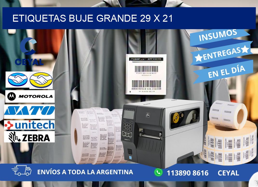 Etiquetas buje grande 29 x 21