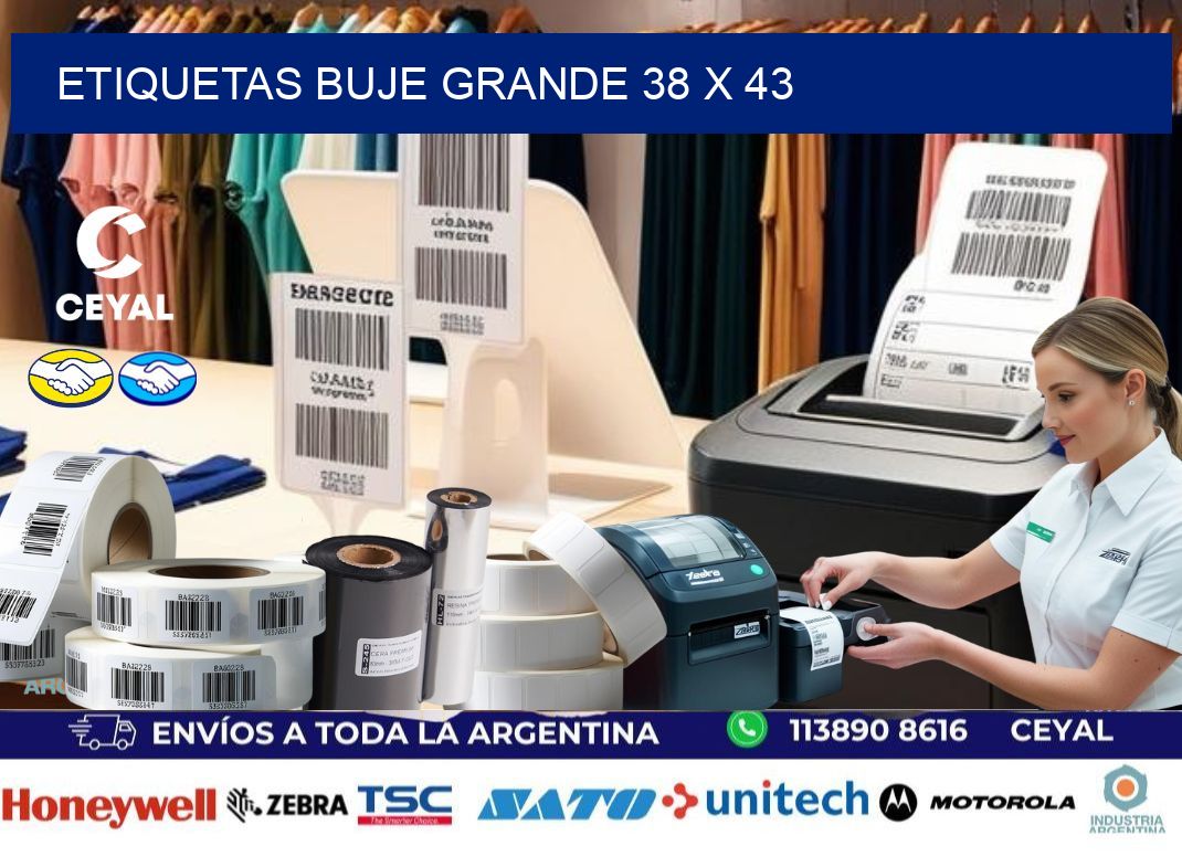 Etiquetas buje grande 38 x 43