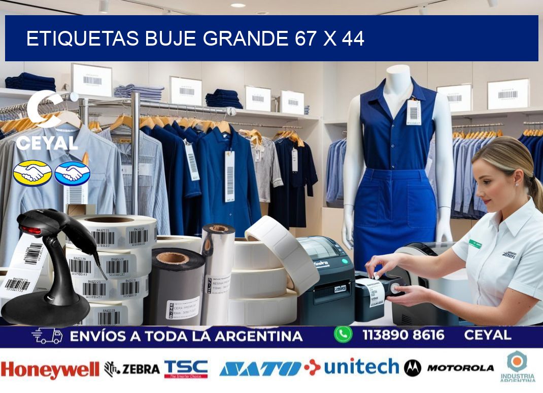 Etiquetas buje grande 67 x 44