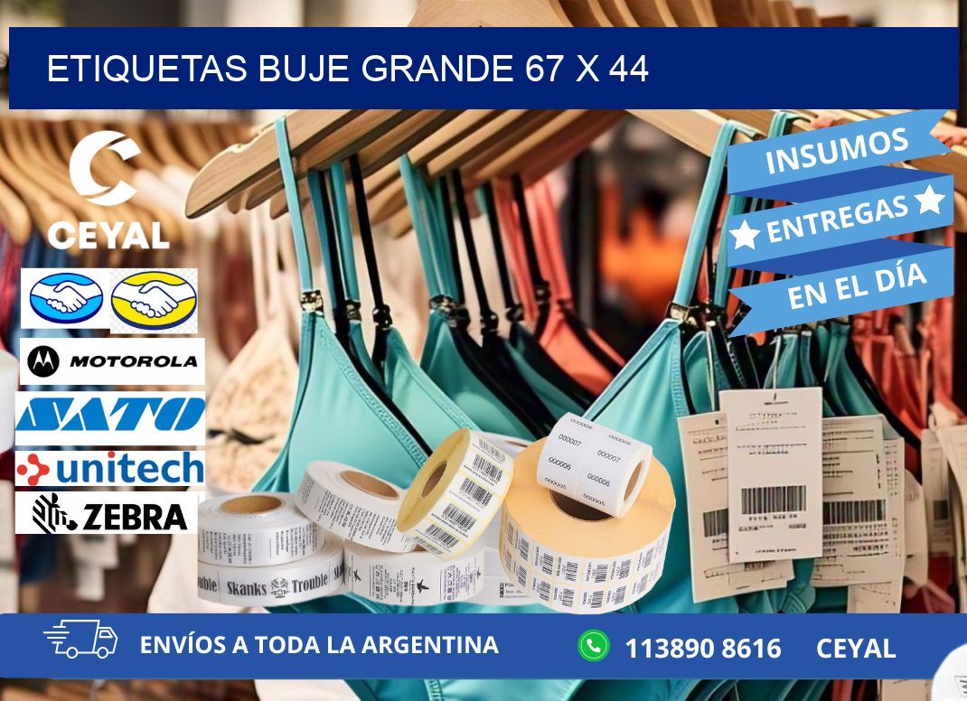 Etiquetas buje grande 67 x 44