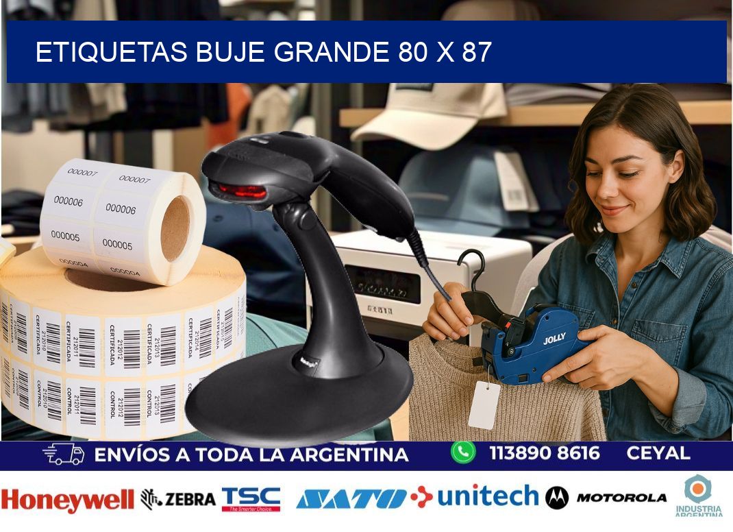 Etiquetas buje grande 80 x 87