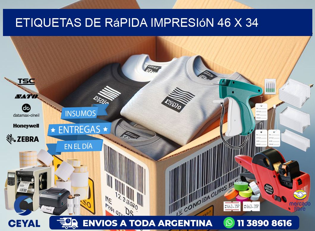 Etiquetas de rápida impresión 46 x 34