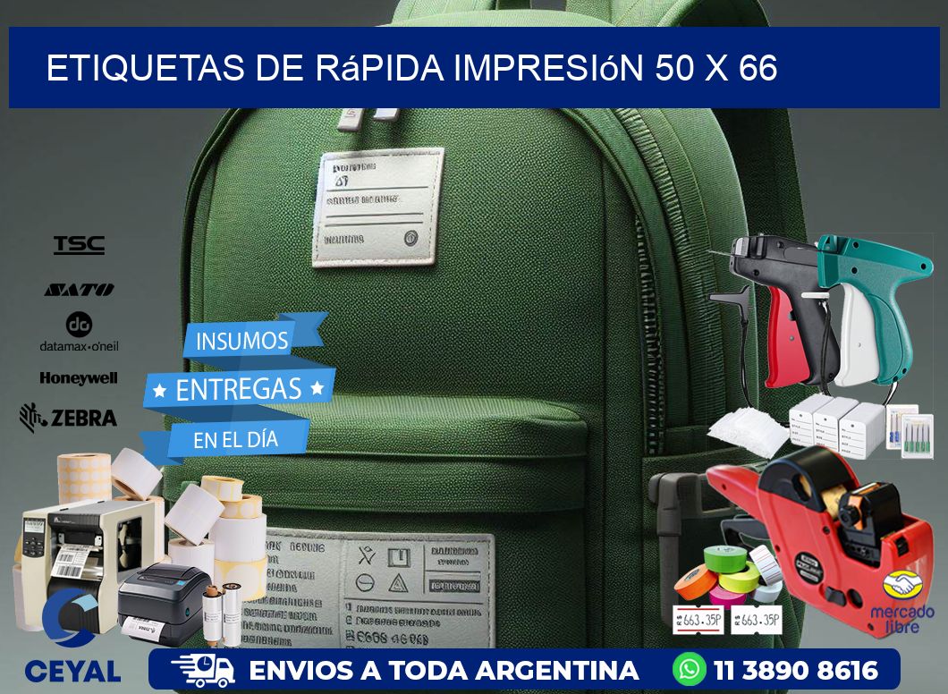 Etiquetas de rápida impresión 50 x 66