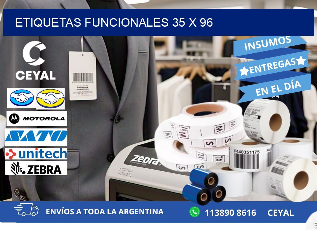 Etiquetas funcionales 35 x 96