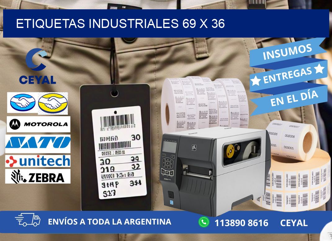 Etiquetas industriales 69 x 36