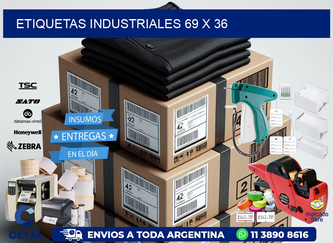 Etiquetas industriales 69 x 36
