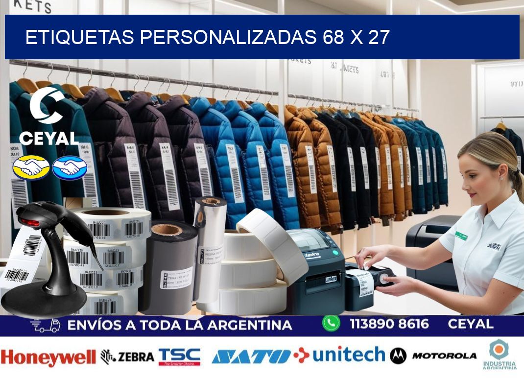 Etiquetas personalizadas 68 x 27