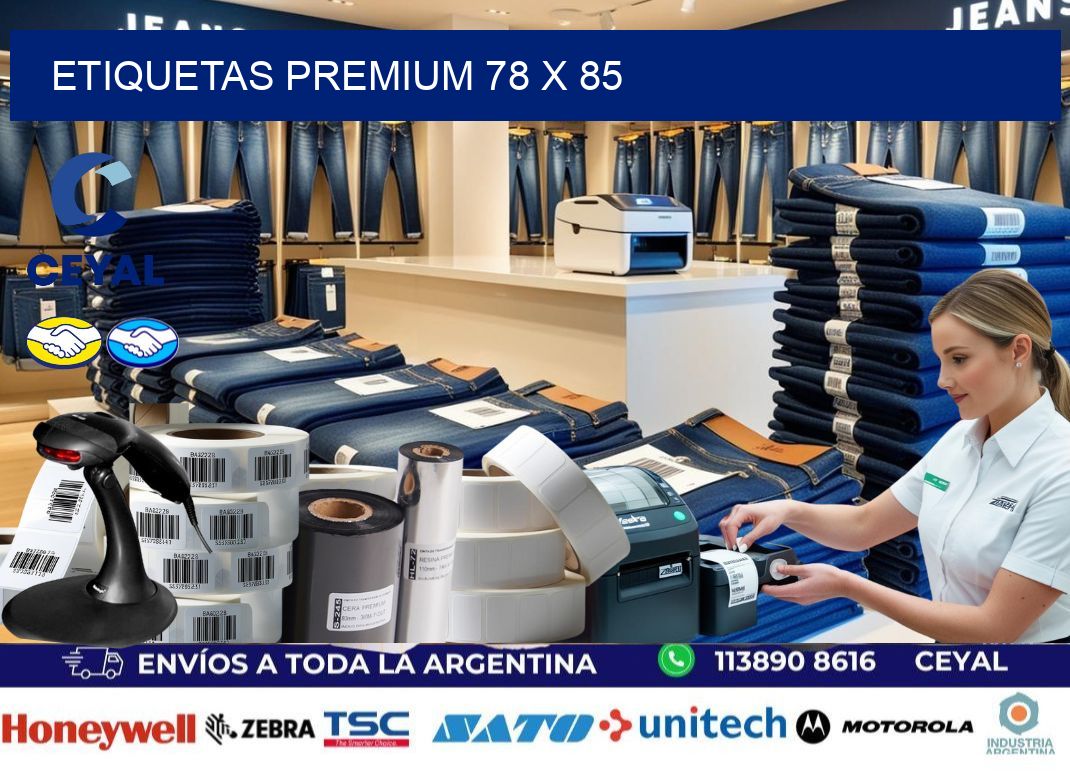 Etiquetas premium 78 x 85