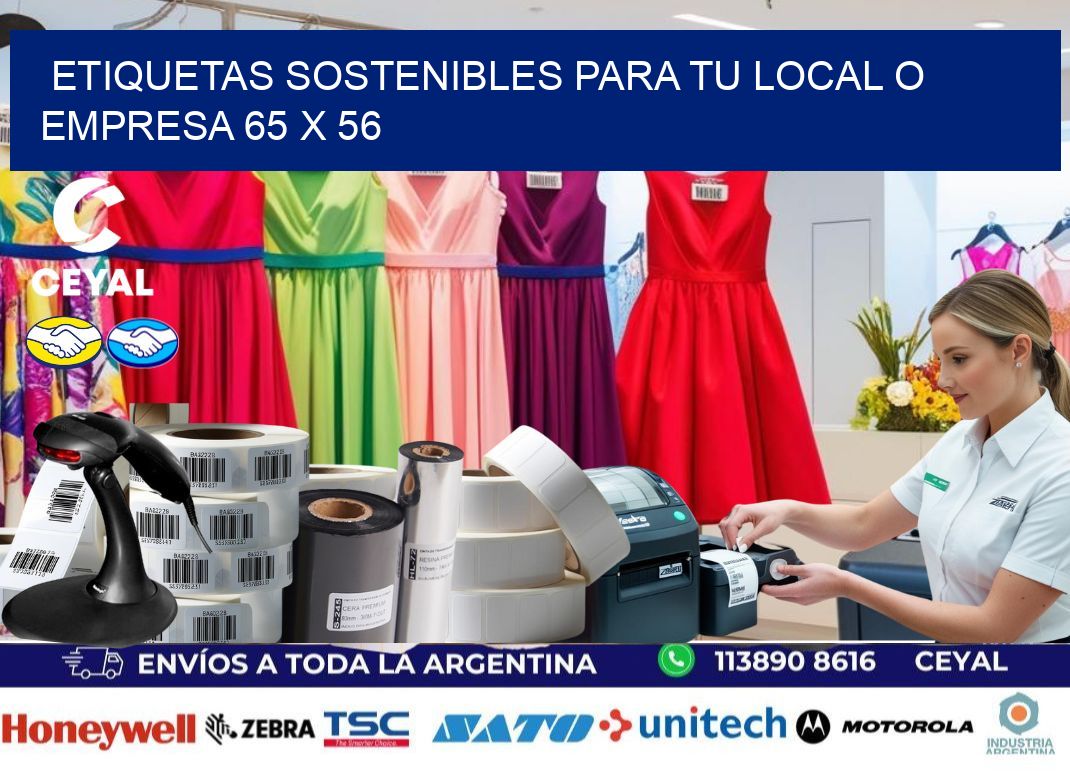 Etiquetas sostenibles para tu local o empresa 65 x 56