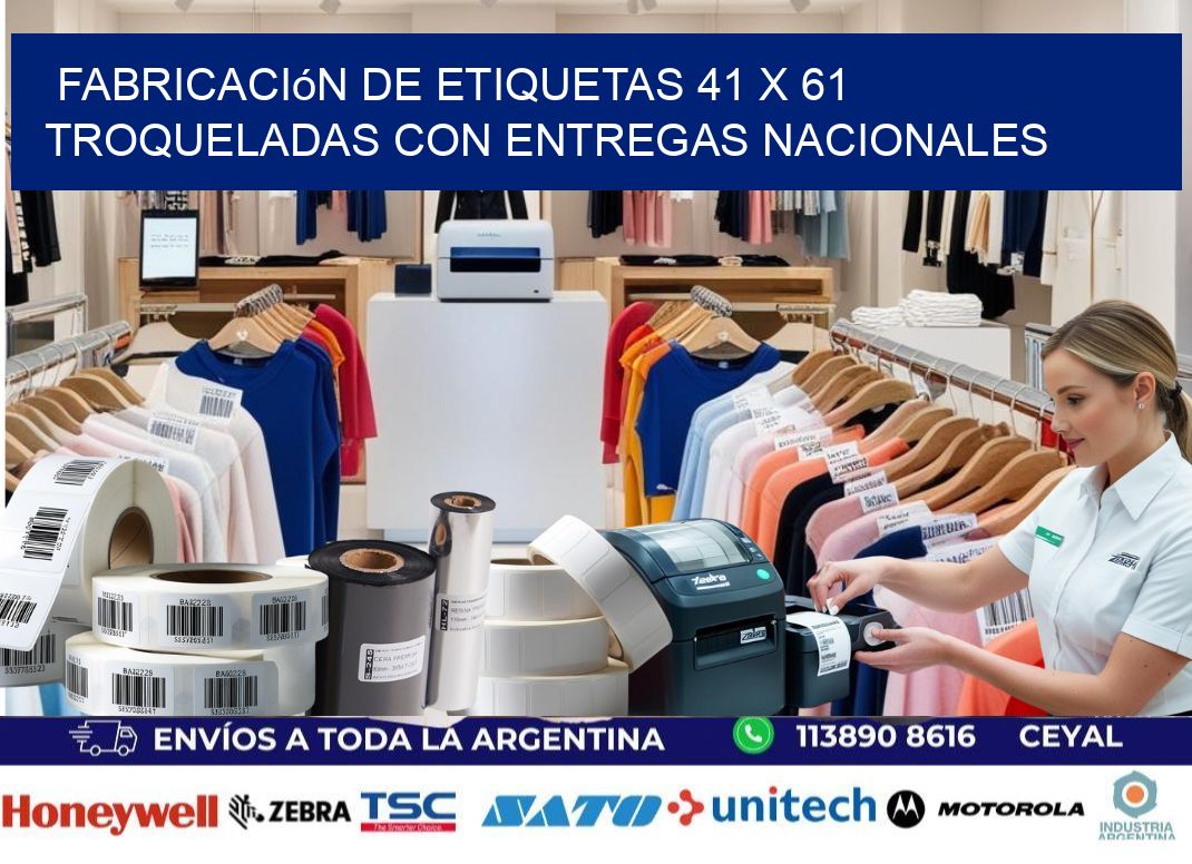 Fabricación de etiquetas 41 x 61 troqueladas con entregas nacionales