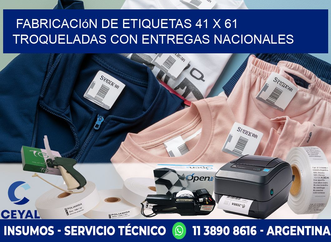 Fabricación de etiquetas 41 x 61 troqueladas con entregas nacionales