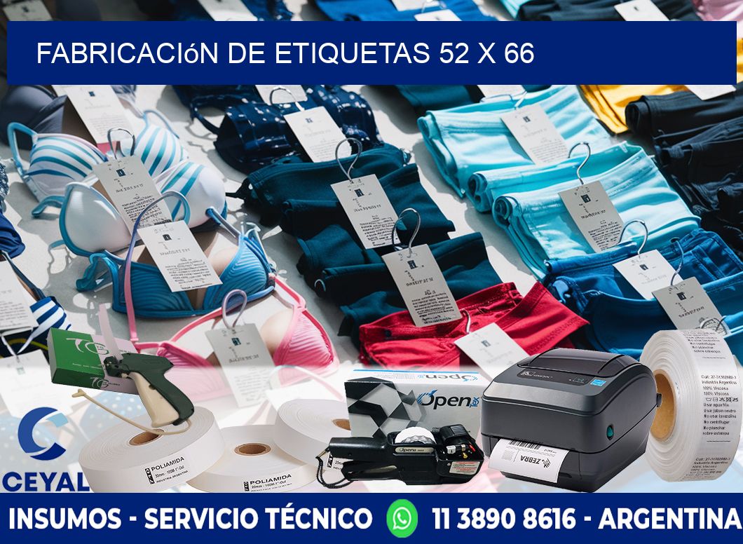 Fabricación de etiquetas 52 x 66