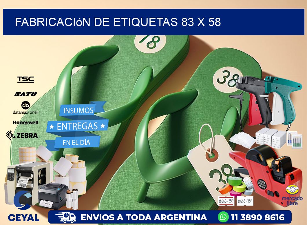 Fabricación de etiquetas 83 x 58