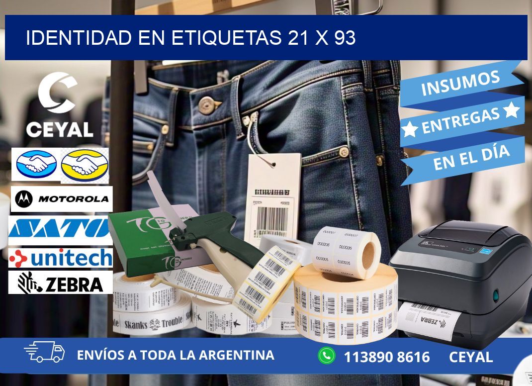 Identidad en etiquetas 21 x 93
