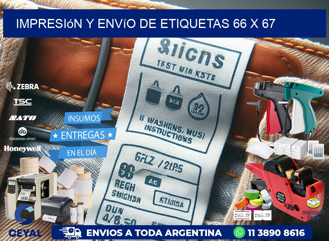 Impresión y envío de etiquetas 66 x 67