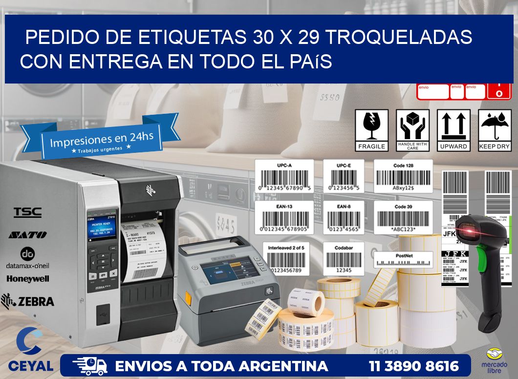 Pedido de etiquetas 30 x 29 troqueladas con entrega en todo el país