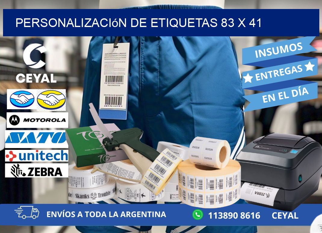 Personalización de etiquetas 83 x 41