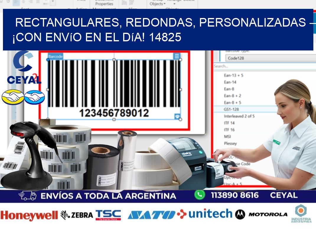 Rectangulares, Redondas, Personalizadas – ¡Con Envío en el Día! 14825