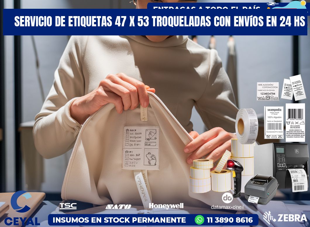 Servicio de etiquetas 47 x 53 troqueladas con envíos en 24 hs