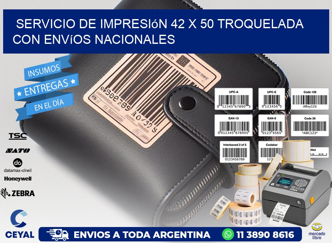Servicio de impresión 42 x 50 troquelada con envíos nacionales