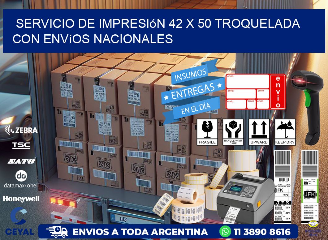Servicio de impresión 42 x 50 troquelada con envíos nacionales