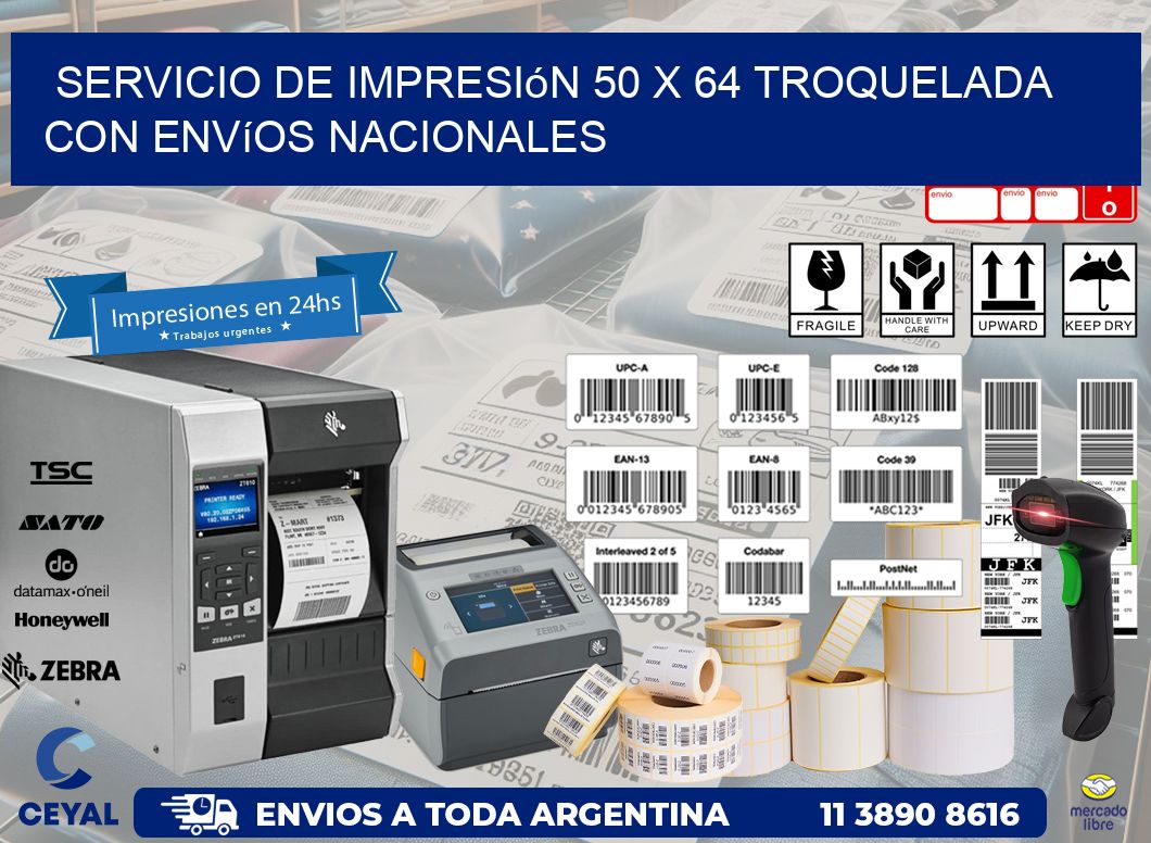 Servicio de impresión 50 x 64 troquelada con envíos nacionales