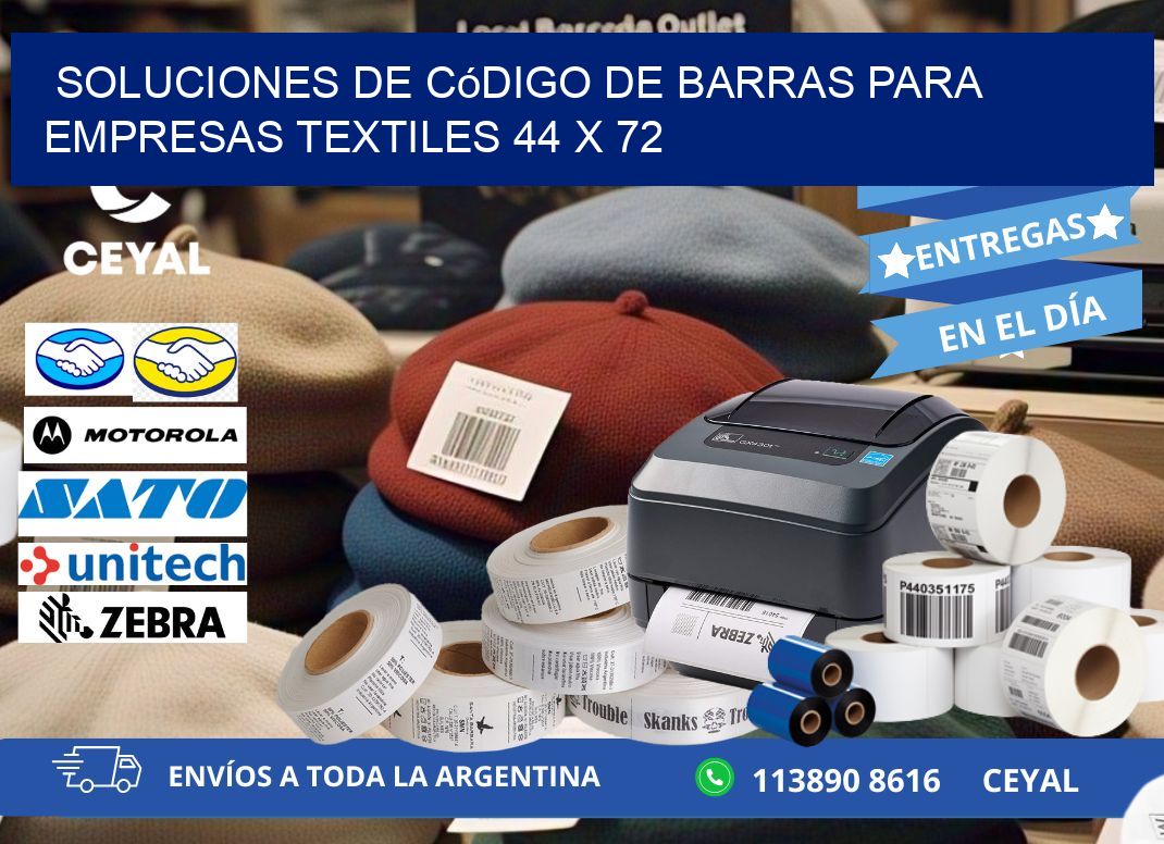 Soluciones de Código de Barras para Empresas Textiles 44 x 72