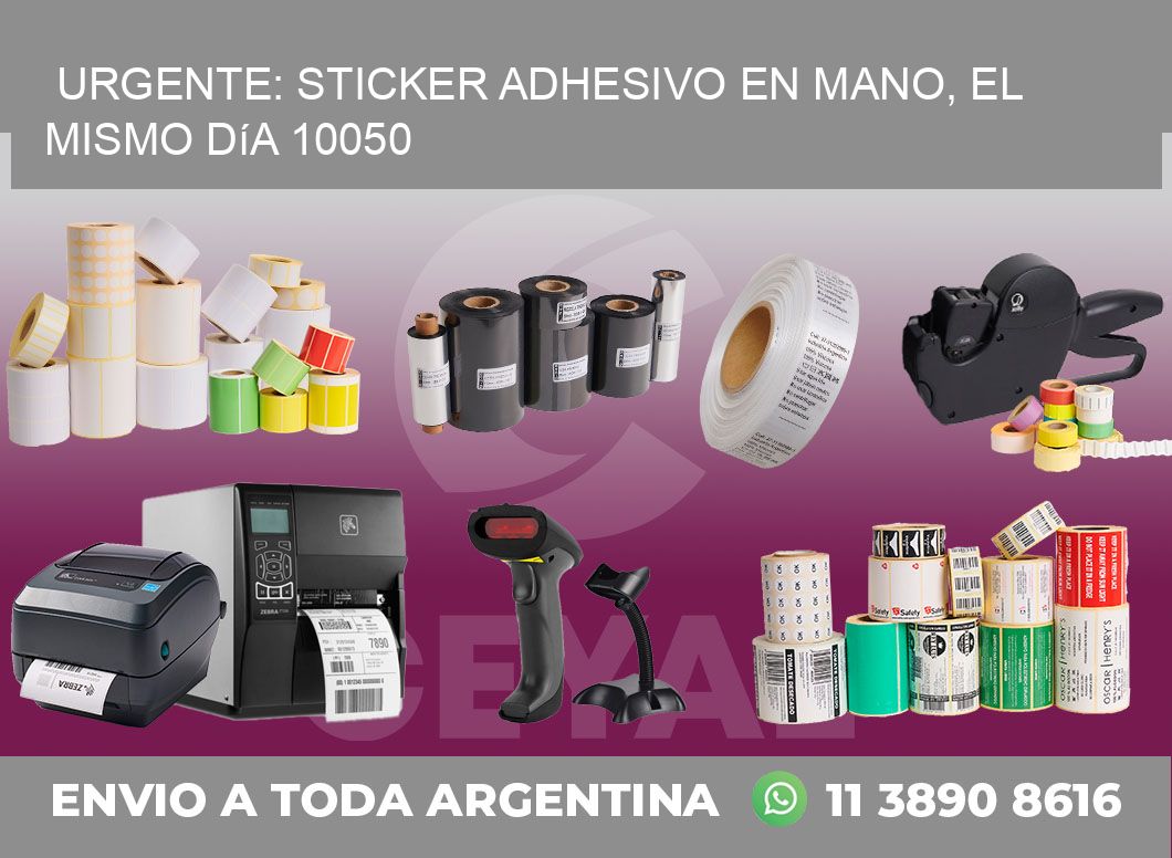 Urgente: Sticker adhesivo en Mano, el Mismo Día 10050