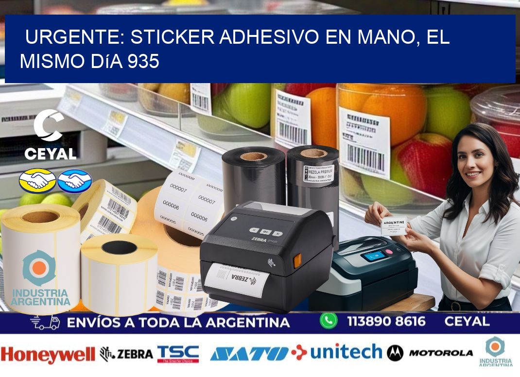 Urgente: Sticker adhesivo en Mano, el Mismo Día 935