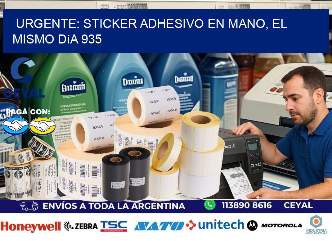 Urgente: Sticker adhesivo en Mano, el Mismo Día 935