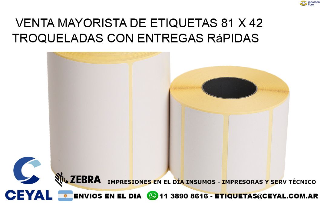 Venta mayorista de etiquetas 81 x 42 troqueladas con entregas rápidas