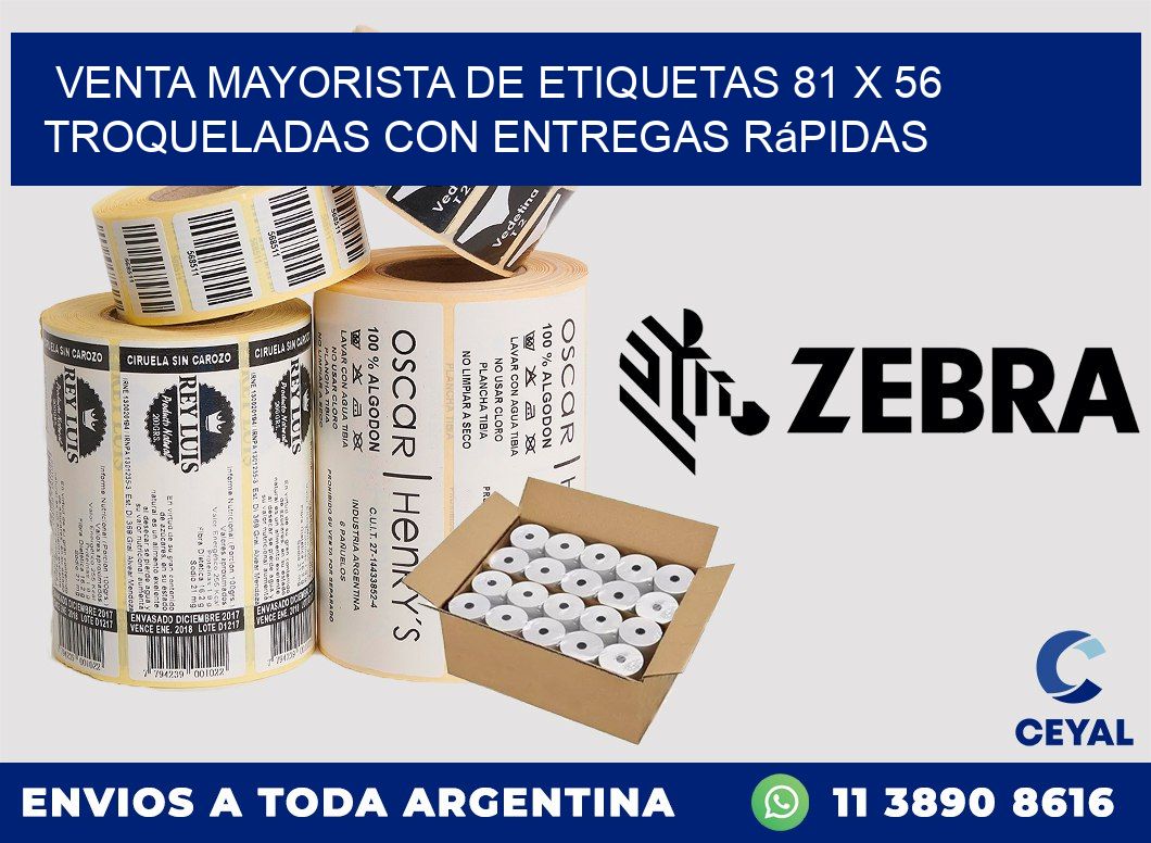 Venta mayorista de etiquetas 81 x 56 troqueladas con entregas rápidas