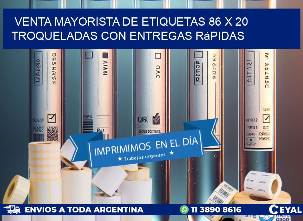 Venta mayorista de etiquetas 86 x 20 troqueladas con entregas rápidas